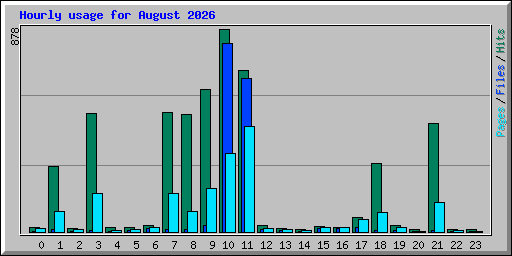 Hourly usage for August 2026